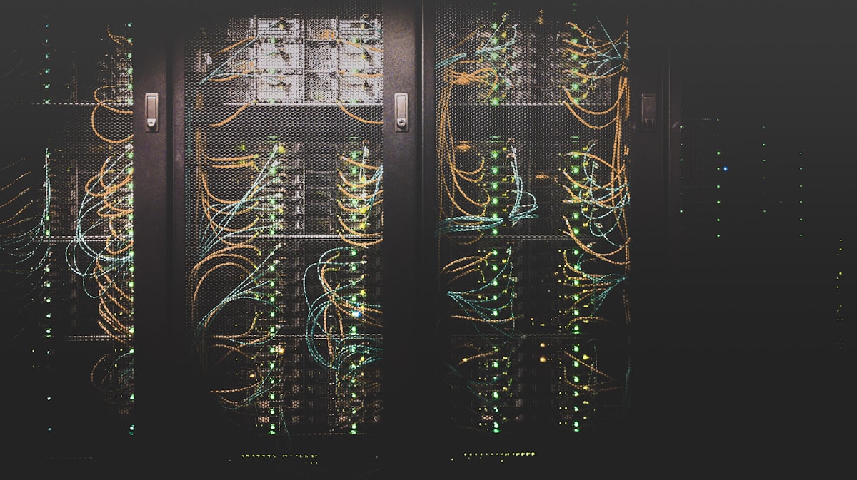 Server room with network infrastructure